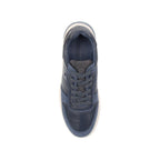 Baskets Léo Cuir Bleu - Homme