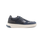 Baskets Léo Cuir Bleu - Homme