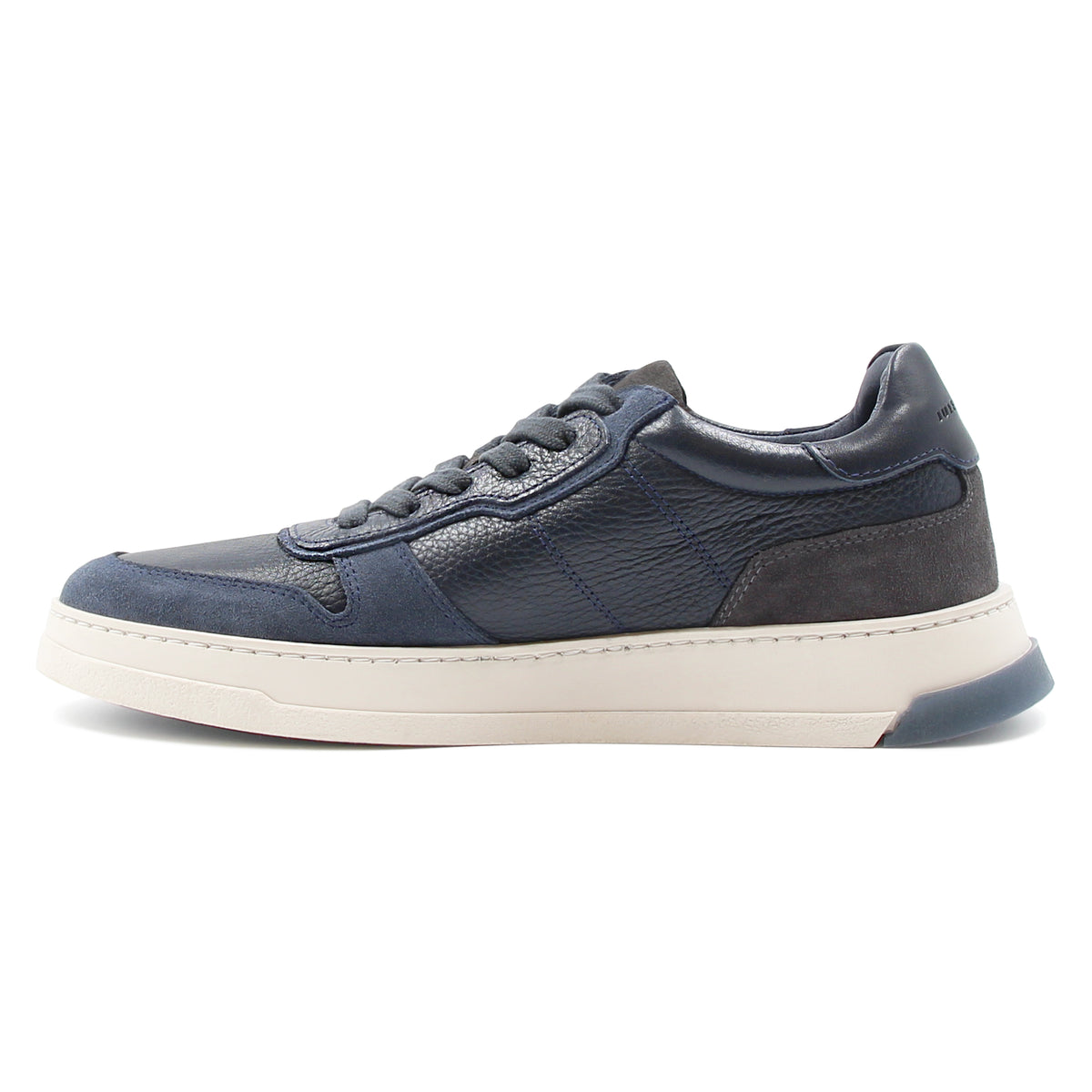 Baskets Léo Cuir Bleu - Homme