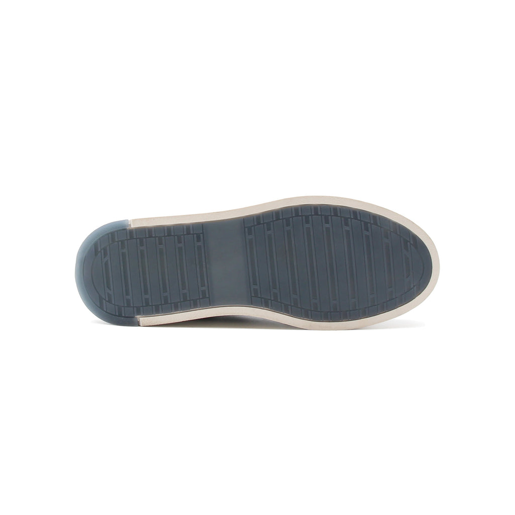Baskets Léo Cuir Bleu - Homme