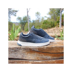 Baskets Léo Cuir Bleu - Homme