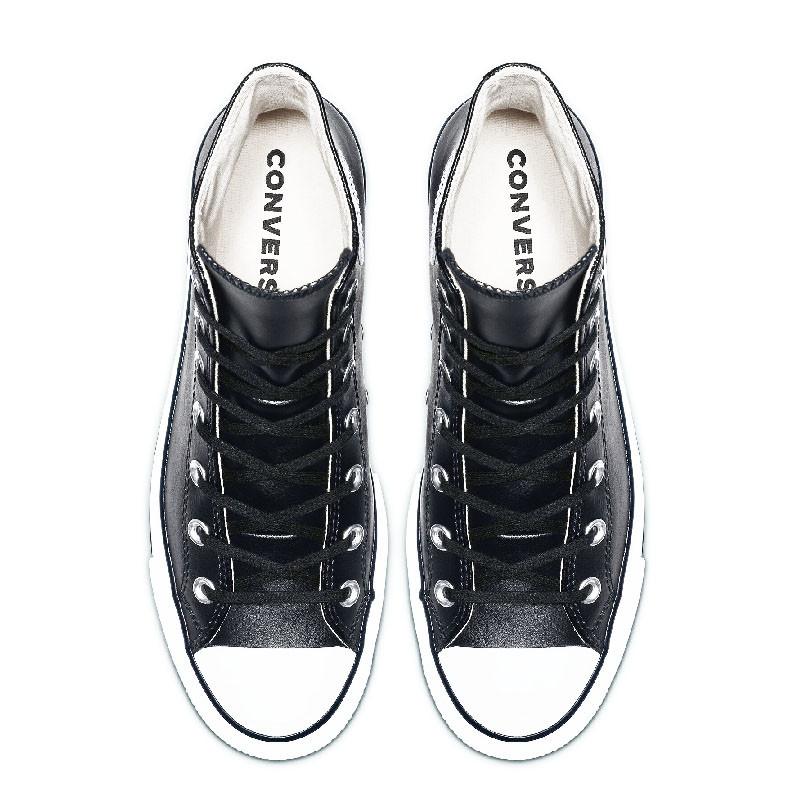 Baskets Plateforme Cuir Hi - Noir