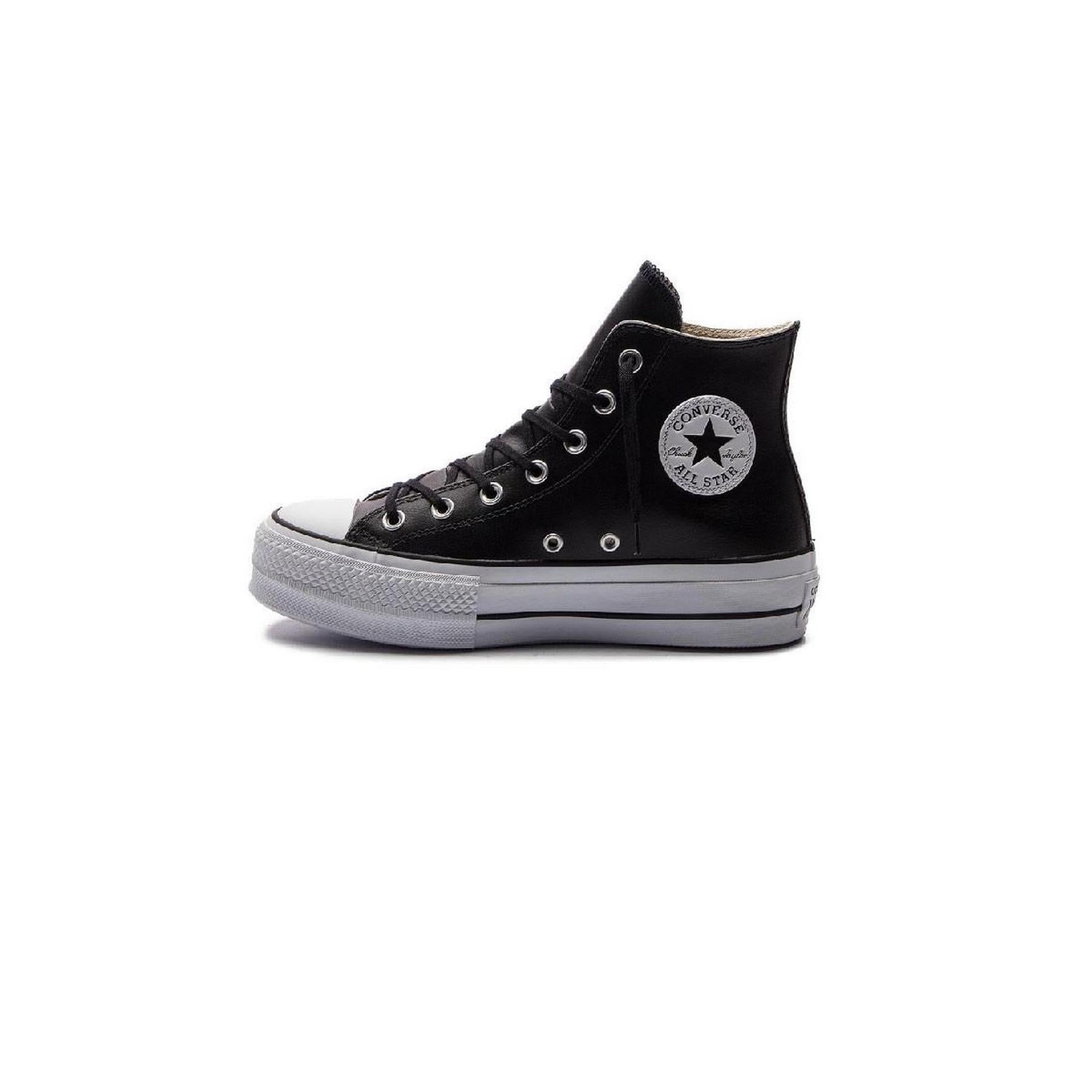 Baskets Plateforme Cuir Hi - Noir