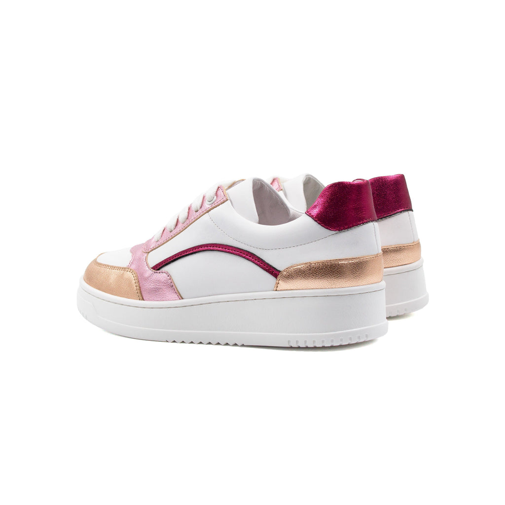 White Pink Leather Vintage Trainers - Women