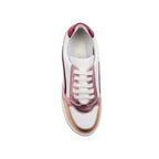 White Pink Leather Vintage Trainers - Women