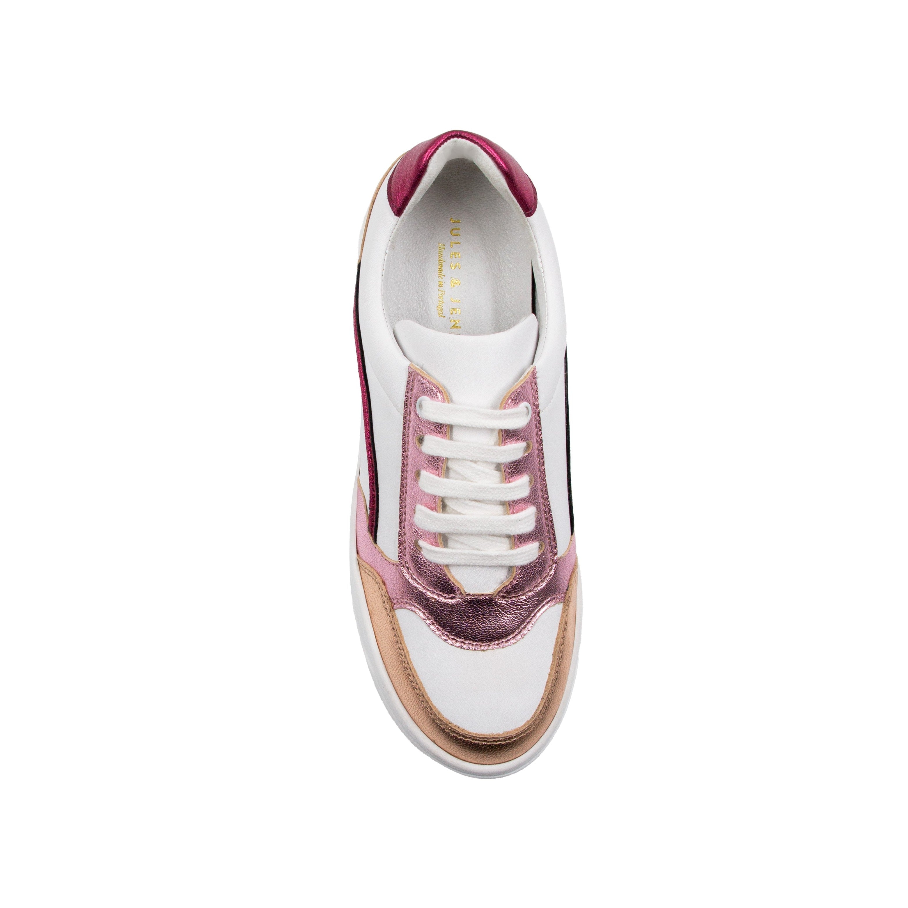 White Pink Leather Vintage Trainers - Women