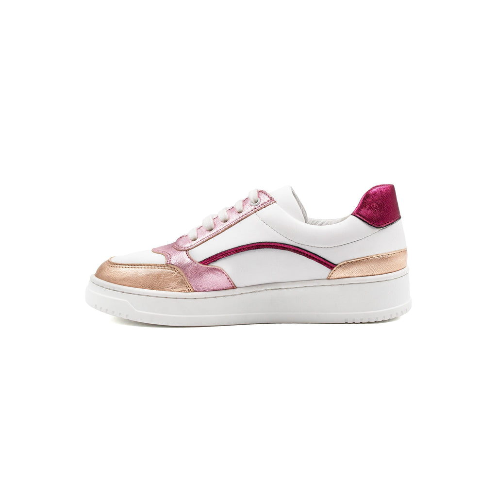 White Pink Leather Vintage Trainers - Women