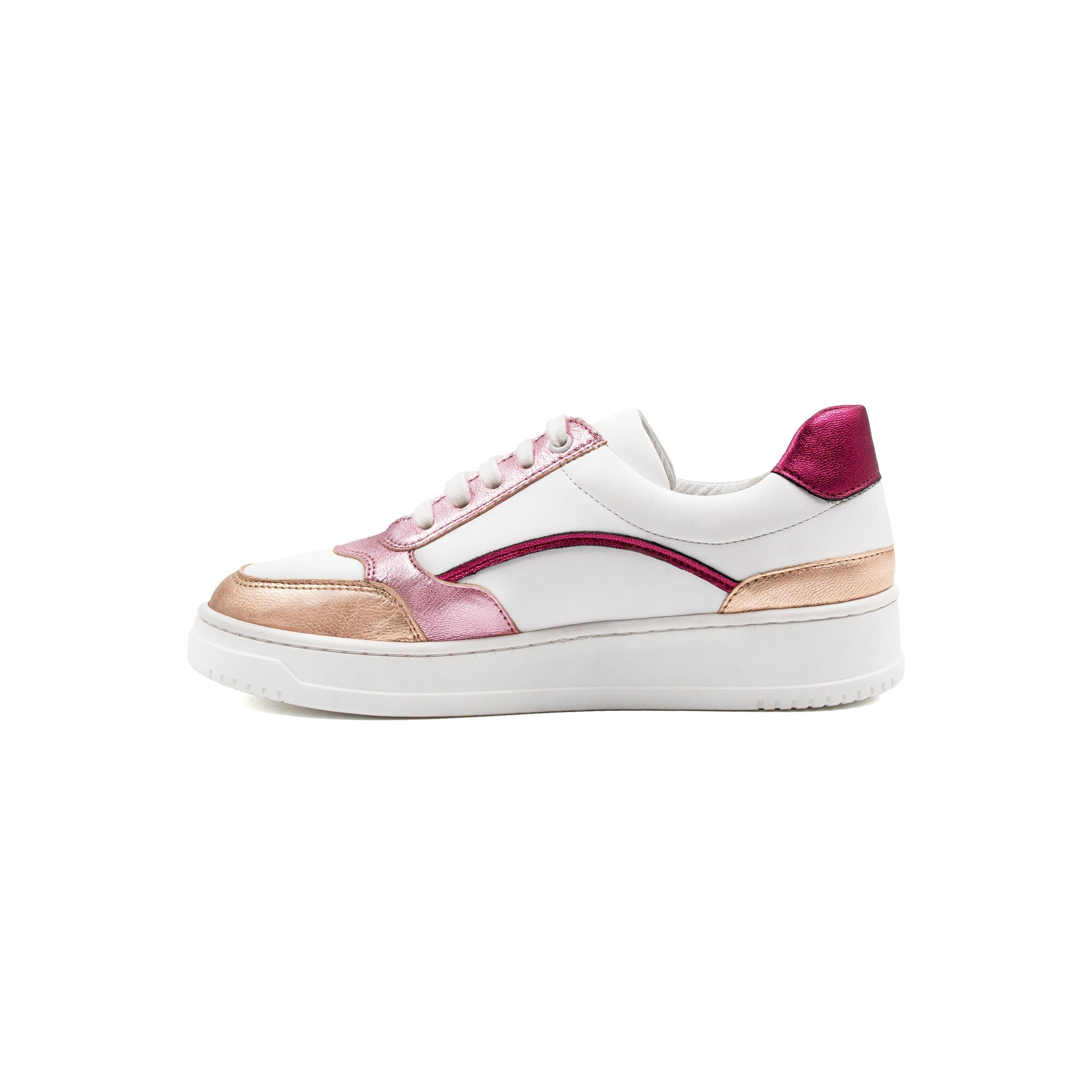 White Pink Leather Vintage Trainers - Women