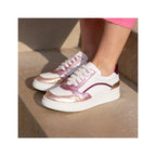 White Pink Leather Vintage Trainers - Women