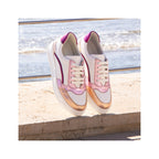 White Pink Leather Vintage Trainers - Women