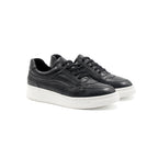 Baskets Vintage Cuir Grainé Noir - Femme