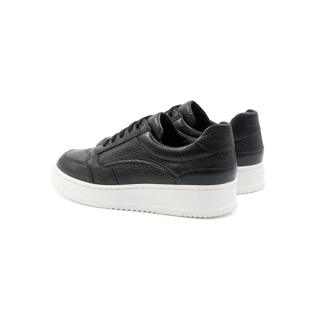 Baskets Vintage Cuir Grainé Noir - Femme