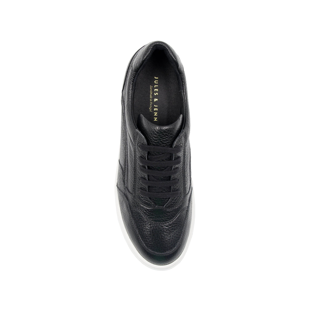 Baskets Vintage Cuir Grainé Noir - Femme