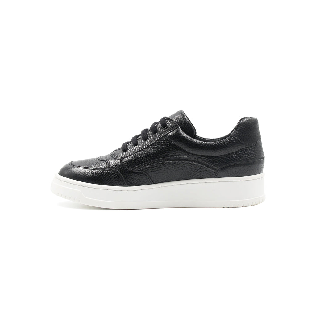 Baskets Vintage Cuir Grainé Noir - Femme