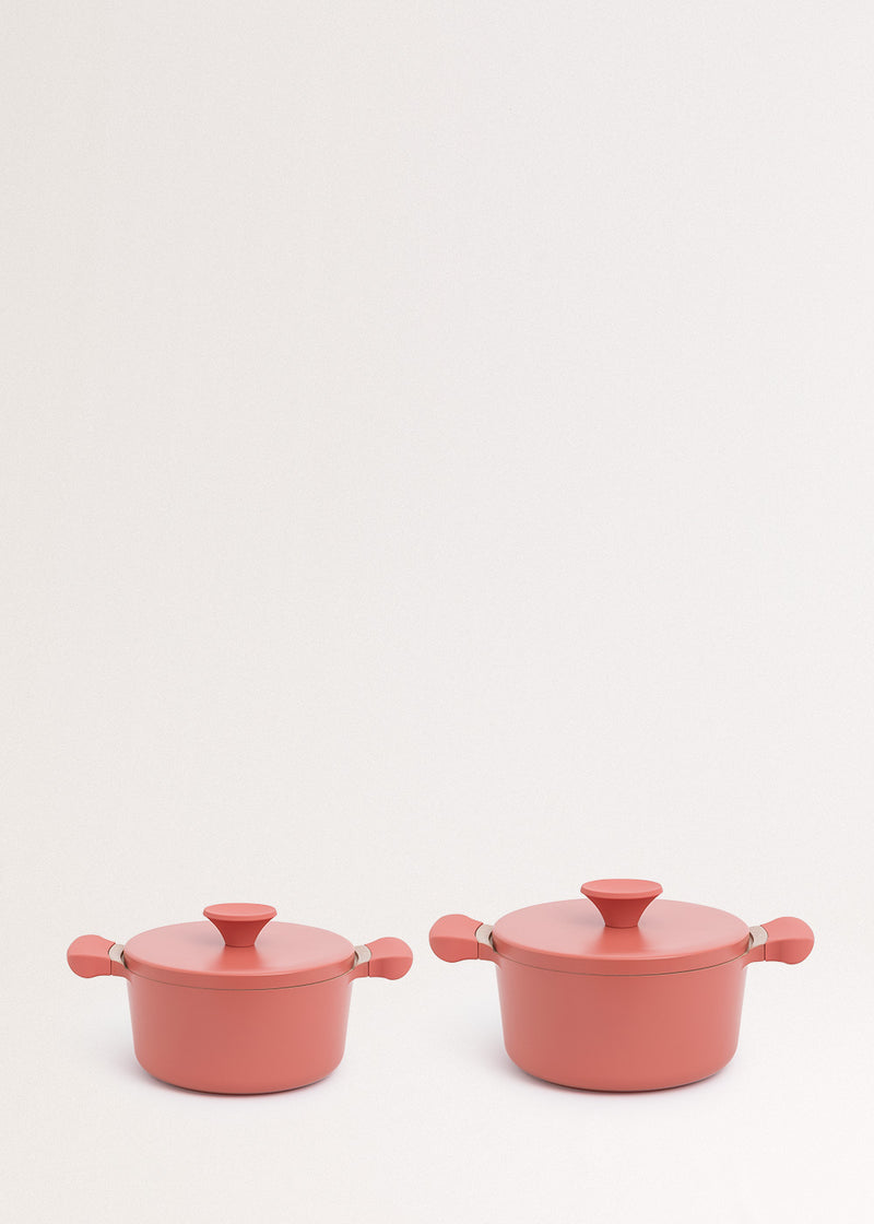 Pot Studio - 2 ruedas de aluminio fundido y mango de baquelita - Terracota