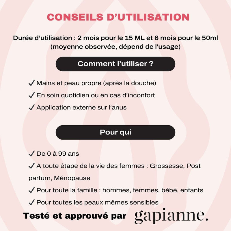 Conseils d'utilisation de la crème pour les irritations à l'anus de Baûbo par Gapianne