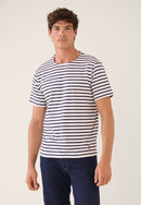 T-Shirt Manches Courtes En Coton Stretch - T-Shirt Mariniere Marine
