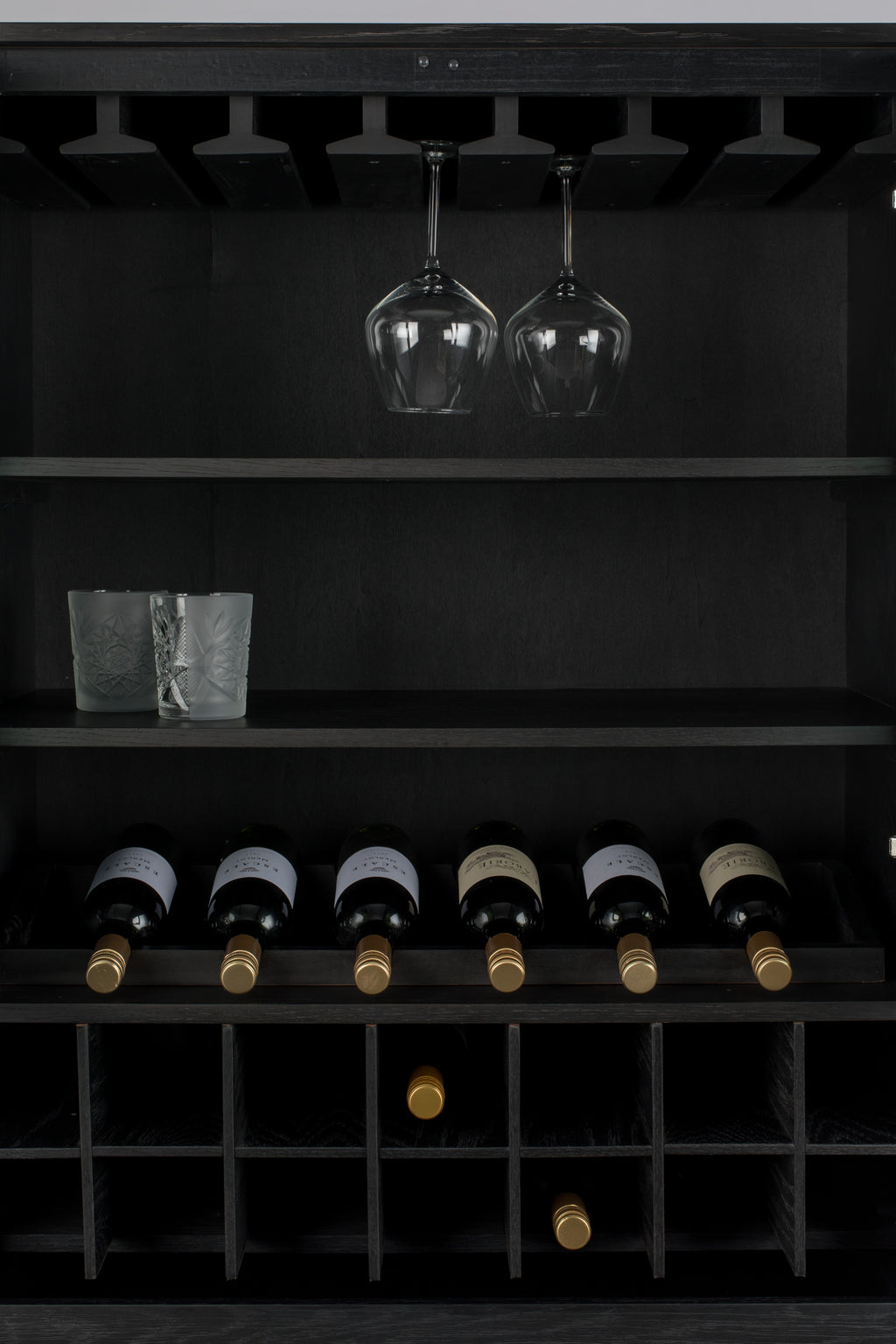 Travis - Wine Cabinet - Oak Veneer - Black Oak