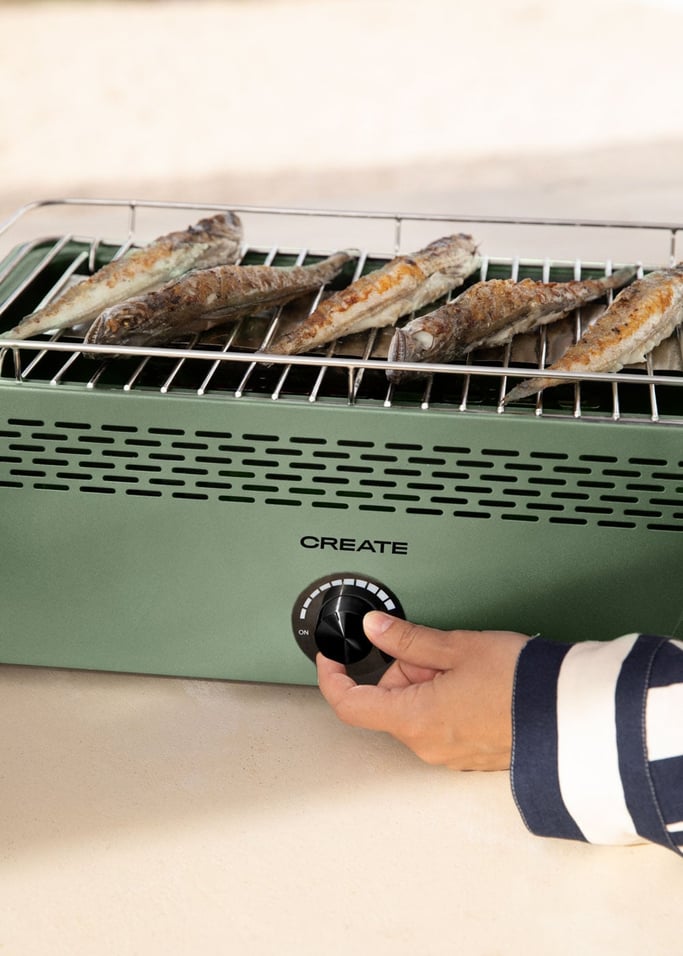 Compact Grill - Portable Smokeless Charcoal Grill - Sage Green