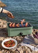 Parrilla compacta - Parrilla de carbón portátil sin humo - Verde salvia