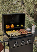 Quemador De Gas BBQ - Barbacoa De Gas De 9Kw Con 3 Quemadores Y Mesa Plegable. - Exclusivo