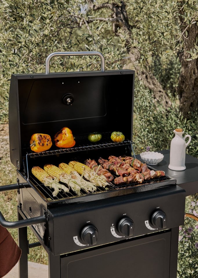Quemador De Gas BBQ - Barbacoa De Gas De 9Kw Con 3 Quemadores Y Mesa Plegable. - Exclusivo