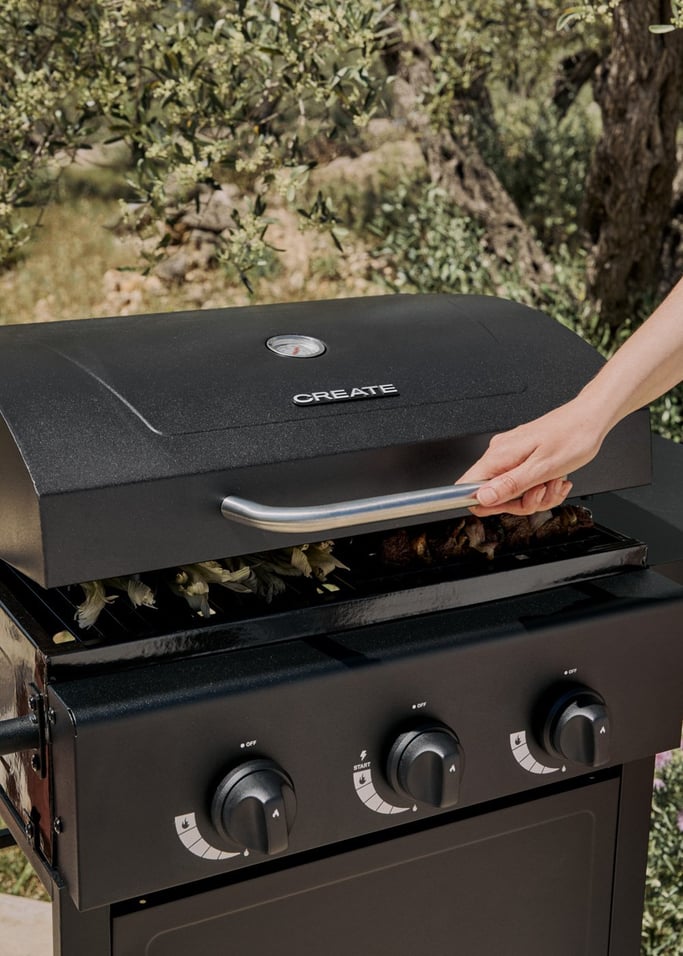 Quemador De Gas BBQ - Barbacoa De Gas De 9Kw Con 3 Quemadores Y Mesa Plegable. - Exclusivo