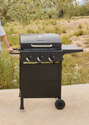 Quemador De Gas BBQ - Barbacoa De Gas De 9Kw Con 3 Quemadores Y Mesa Plegable. - Exclusivo