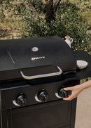 Quemador De Gas BBQ - Barbacoa De Gas De 9Kw Con 3 Quemadores Y Mesa Plegable. - Exclusivo