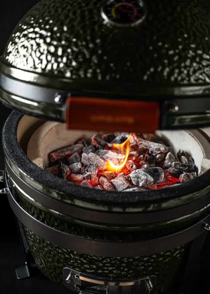 Kamado Barbecue - Barbacoa Ahumadora de Cerámica - 16" - Negra