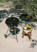 BBQ Smokey Kettle - Barbacoa ahumadora de carbón con recolector de brasas - Negro