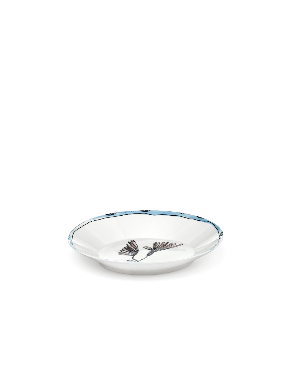 Midnight Flowers - Lot De 2 Assiettes Creuses - M - Porcelaine Bone China - Camelia Aubergine
