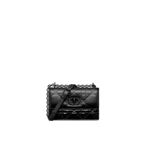 Sac Bandoulière Dior Caro Patent And Matte - Femme - Black