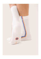 Calcetines de Deporte de Media Caña a Rayas Wilfried Rayas - Azul Náutico Verde Azur Naranja Coral
