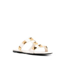 Sandales - Valentino Garavani Roman Stud Leather Flat - Cream