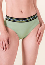 Cotton High-Waisted Rieuse Briefs - Sage Green