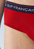 Lot De 3 Slips En Coton - Slips Bleu Marine Blanc Rouge