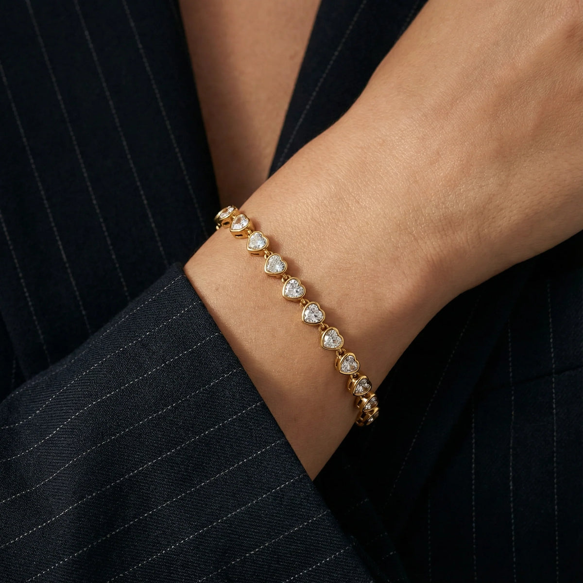 Heart Tennis Bracelet