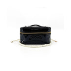 Pochette Chanel Vintage Timeless Cosmetic Case Large Cuir Verni - Noir