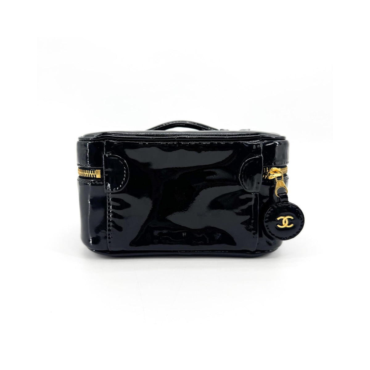 Pochette Chanel Vintage Timeless Cosmetic Case Large Cuir Verni - Noir