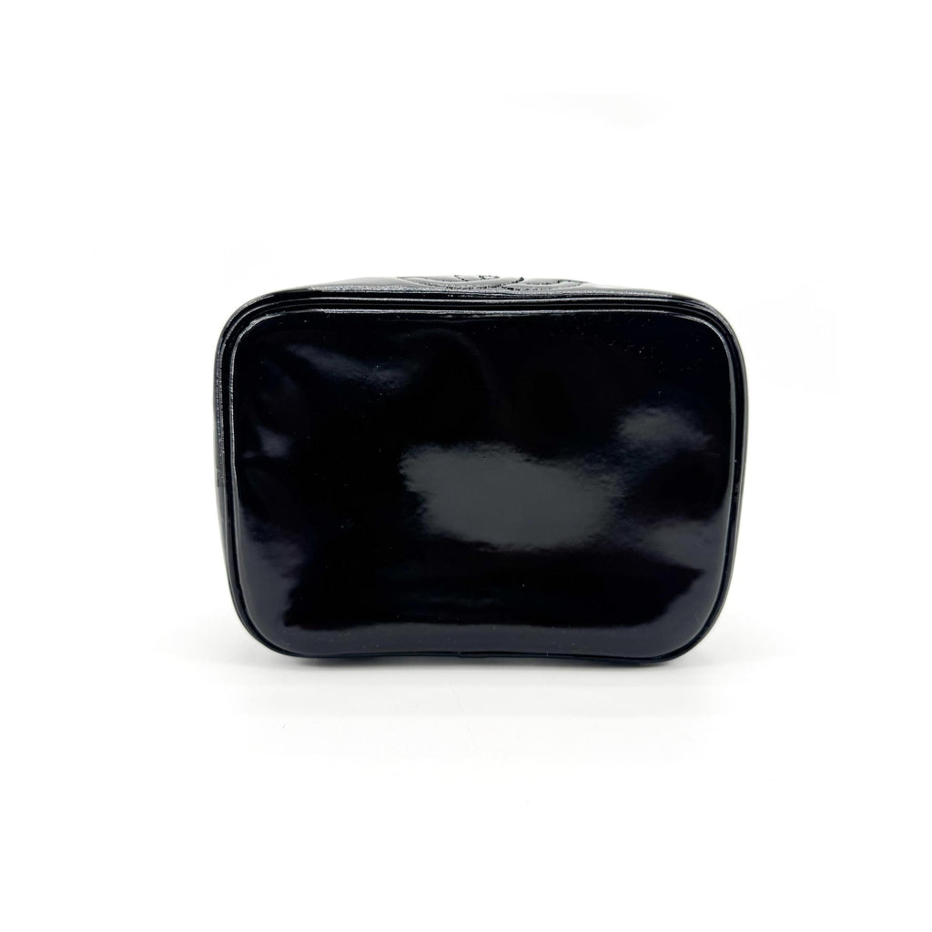 Pochette Chanel Vintage Timeless Cosmetic Case Large Cuir Verni - Noir