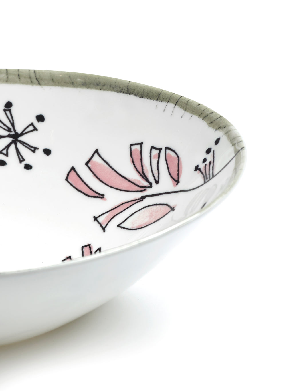 Midnight Flowers - 2er-Set Flache Schalen - S - Bone-China-Porzellan - Fiore Rosa