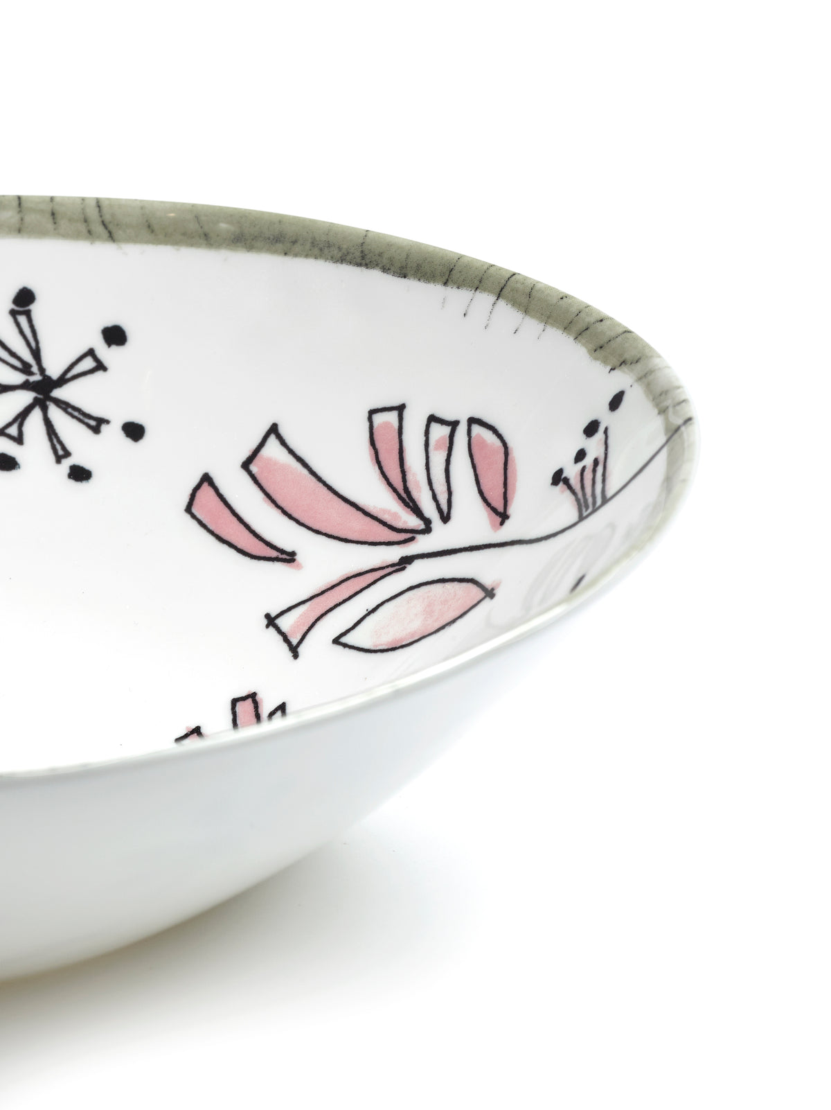 Midnight Flowers - 2er-Set Flache Schalen - S - Bone-China-Porzellan - Fiore Rosa