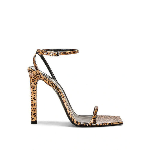 Saint Laurent Pam 110 Leopard Sandals - Brown - Woman