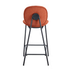 Bega - Set Of 2 Bar Stools - Fabric And Metal - Rust