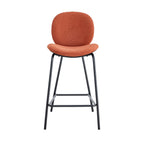 Bega - Set Of 2 Bar Stools - Fabric And Metal - Rust