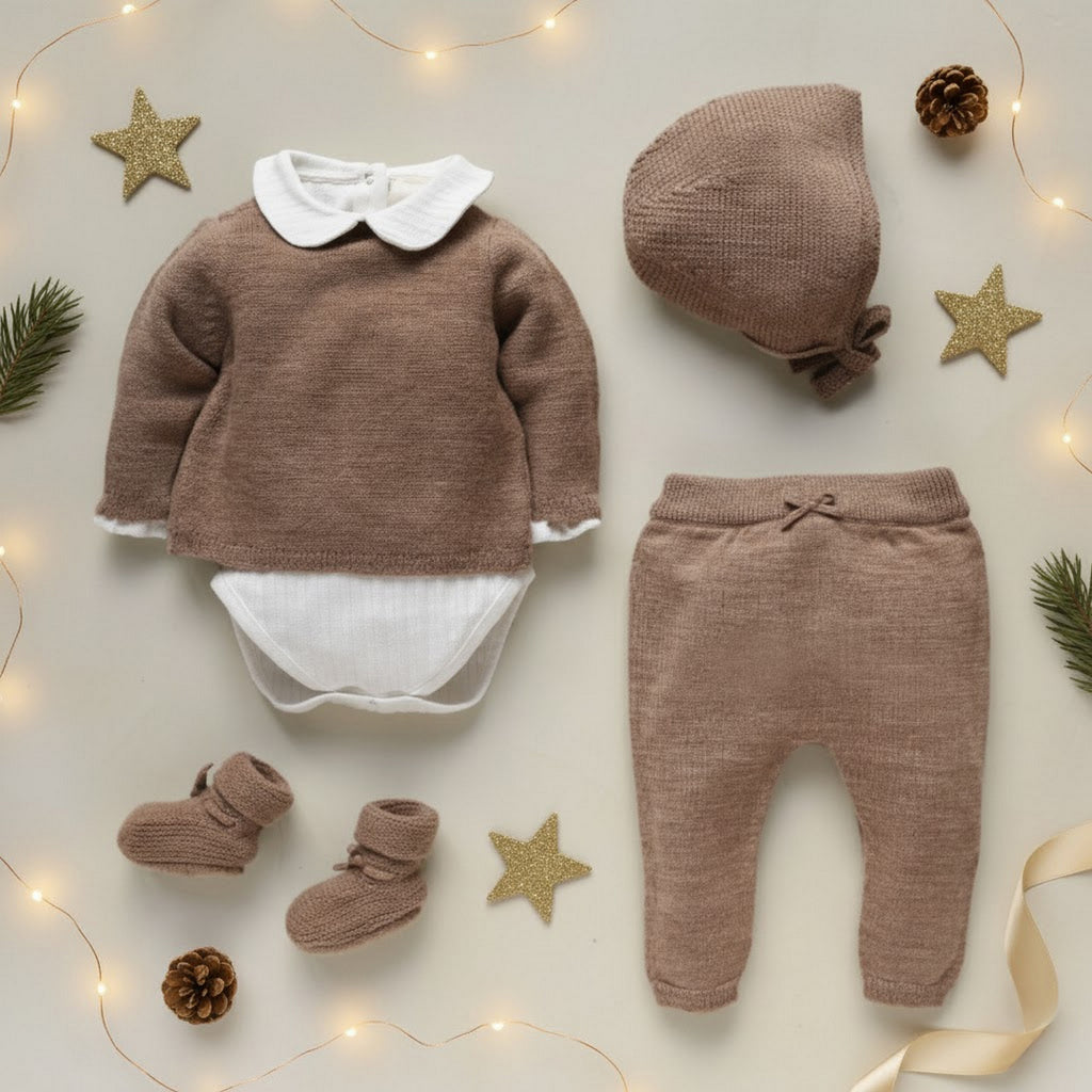 Béguin Clovis Tricot Beige Chiné 100% Laine - Bébé