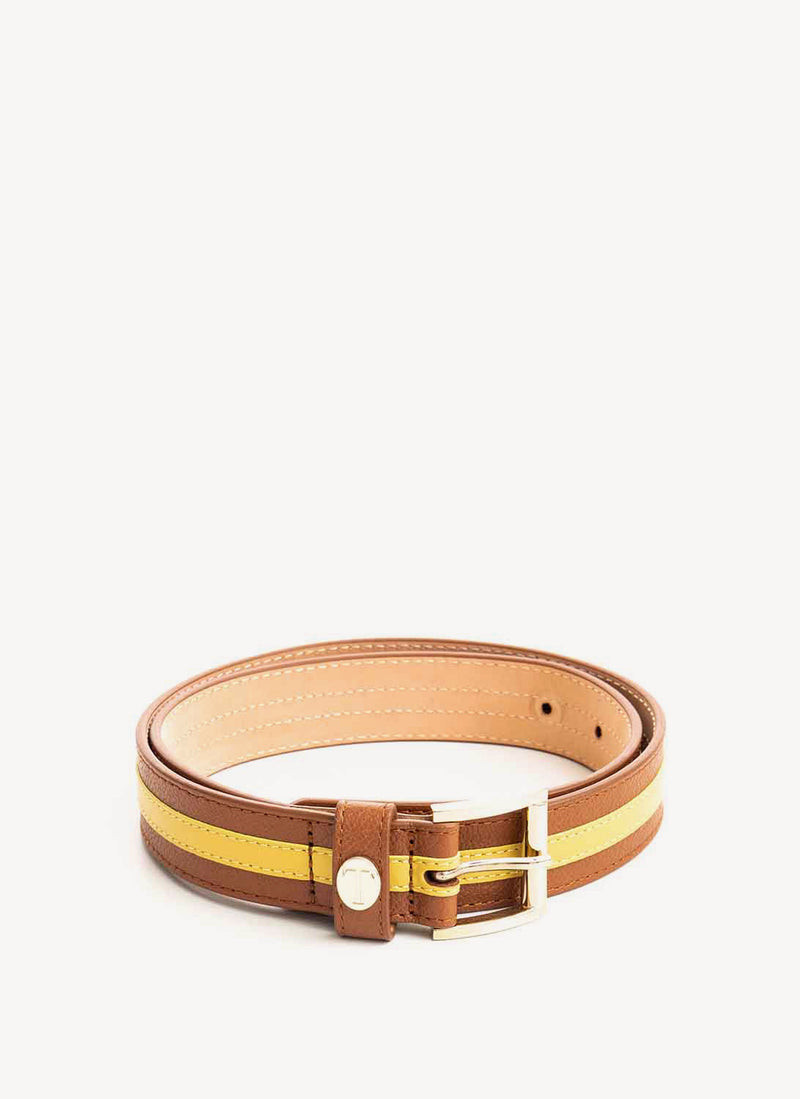 Trussardi - Ceinture Marron Et Jaune - B680 - Femme