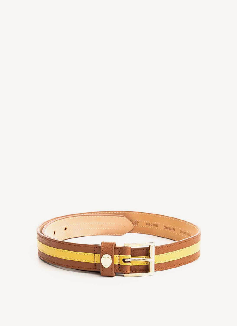 Trussardi - Ceinture Marron Et Jaune - B680 - Femme