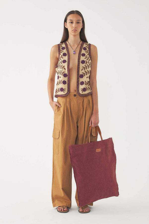 Ben Tote Bag - Burgundy